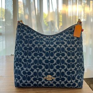 COACH Laurel Large Shoulder Bag In Signature Denim